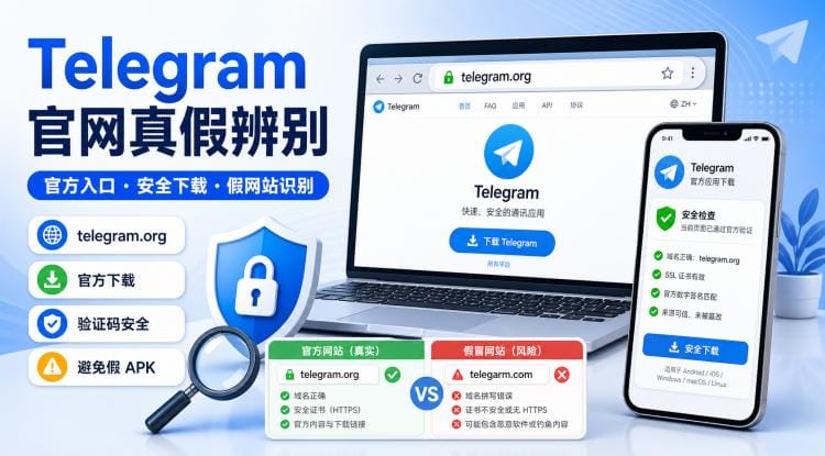 Telegram 官网真假怎么辨别?官方入口、安全下载与假网站识别教程