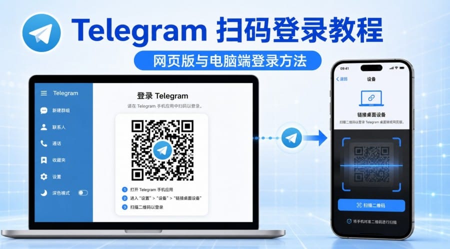 Telegram 扫码登录怎么用?官网网页版与电脑端登录教程