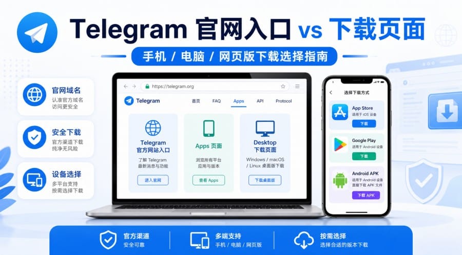 Telegram 官网入口和下载页面有什么区别?新手下载该怎么选?