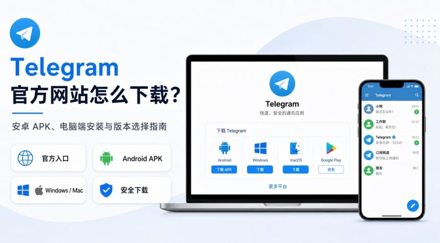 Telegram 官方网站怎么下载?安卓 APK 与电脑端安装选择指南