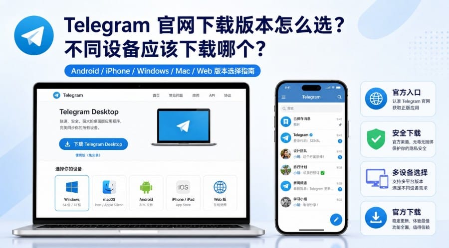 Telegram 官网下载版本怎么选?