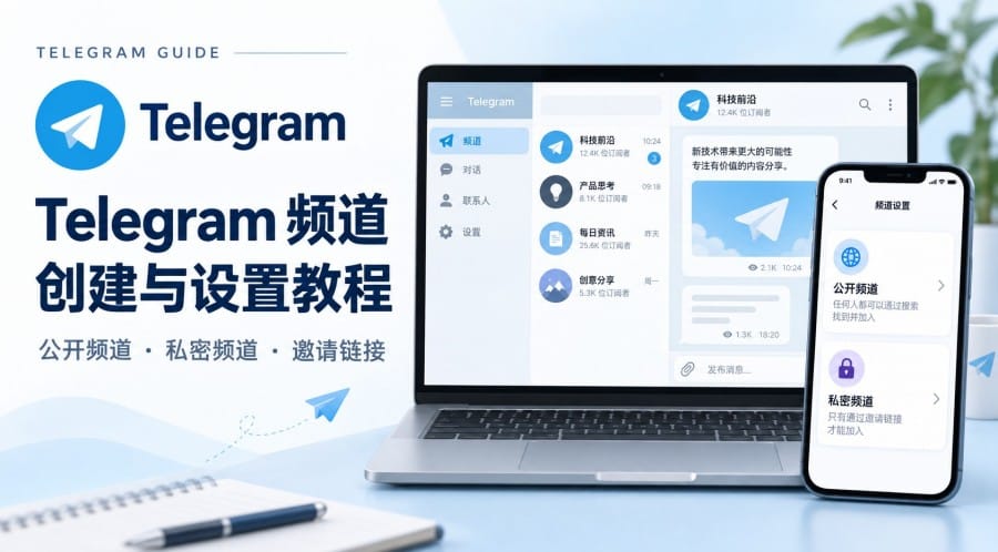 Telegram 官网频道是什么？怎么创建？公开与私密设置教程