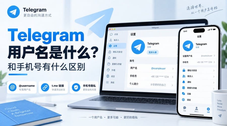 Telegram 官网用户名是什么?与手机号的区别、设置方法及隐私说明