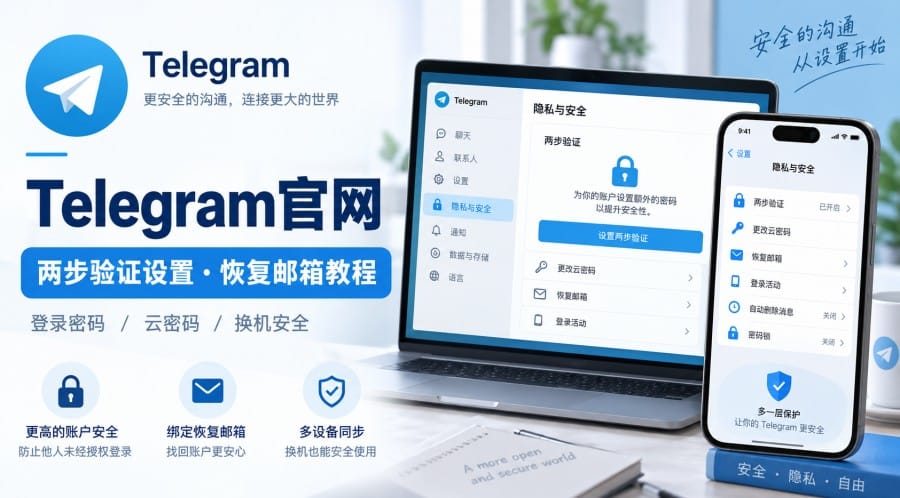 Telegram 两步验证怎么设置?官网说明与恢复邮箱教程