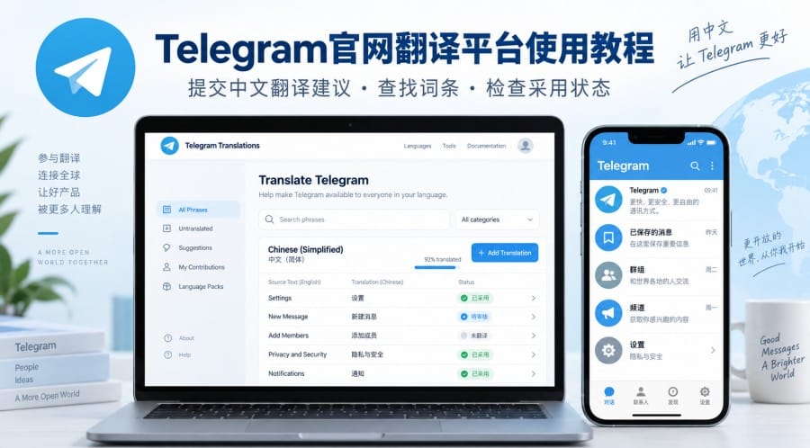 Telegram官网翻译平台使用教程:如何提交中文翻译建议